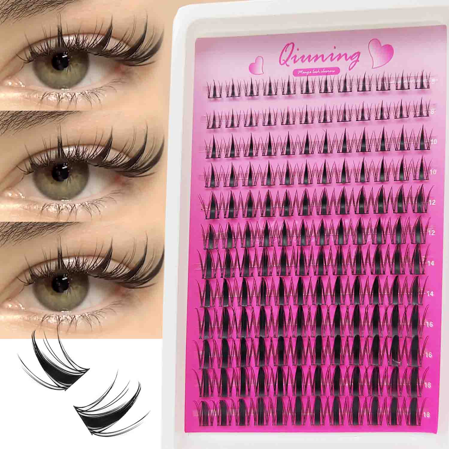 ชุดขนตาปลอม QIUNING Lash Clust - Eyelash Extension Wet Look บทวิจารณ์และราคา
