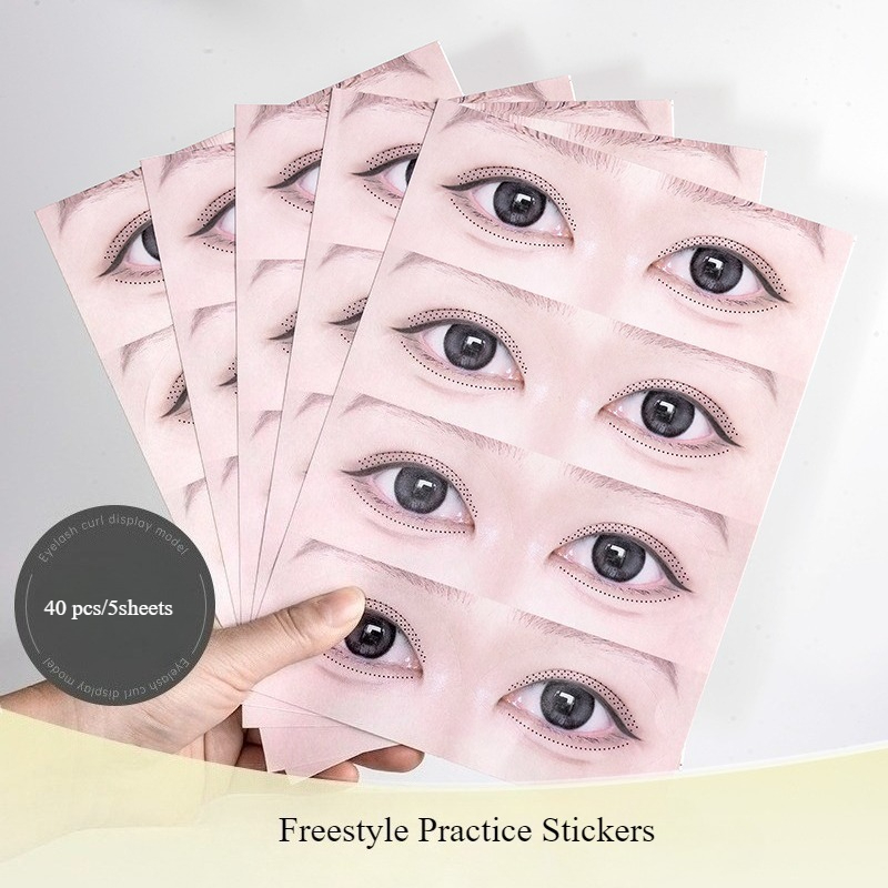 สติ๊กเกอร์ฝึกติดขนตา 40 ชิ้น/5 - Eyelash Extension Menu บทวิจารณ์และราคา