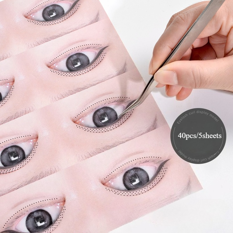 สติ๊กเกอร์ฝึกติดขนตา 40 ชิ้น/5 - Eyelash Extension Menu บทวิจารณ์และราคา
