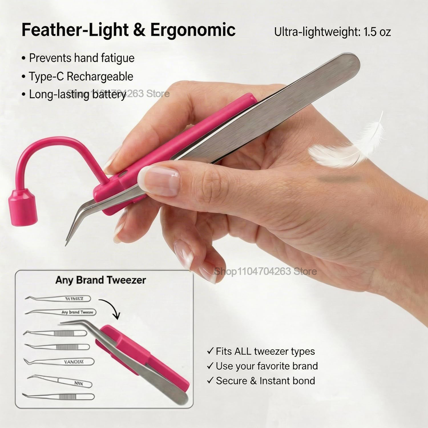 ไฟยูวีสำหรับต่อขนตาขนาดเล็ก 18 - Lash Extension Tweezers บทวิจารณ์และราคา