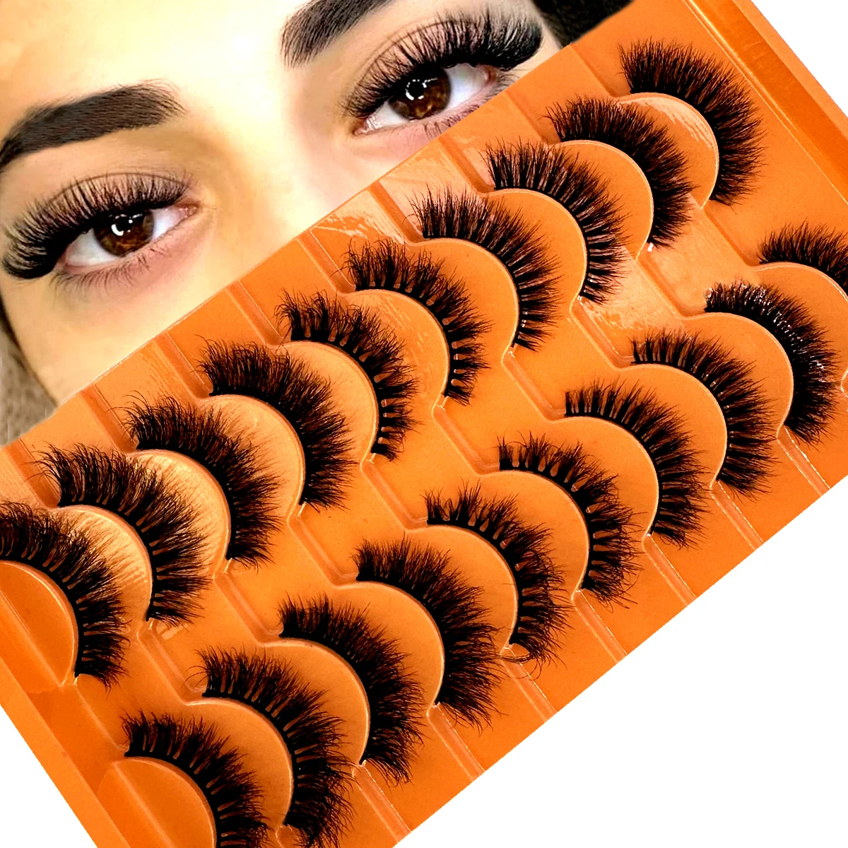 ขนตาปลอมมิงค์ 10 คู่ ขนตาปลอมฟ - Eyelash Extension Wispy Look บทวิจารณ์และราคา