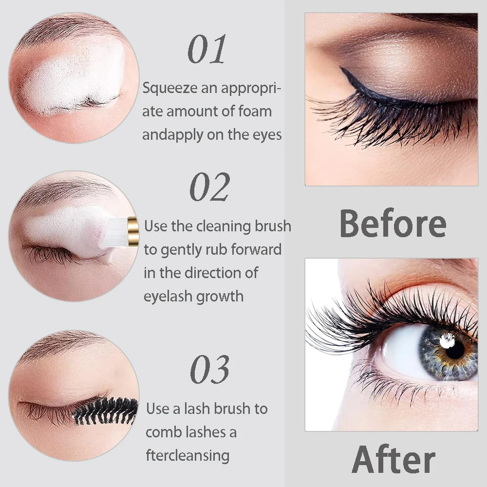 ขวดแปรงโฟม40ชิ้น/เซ็ต60มล. ขวด - Eyelash Extension Foam Cleanser บทวิจารณ์และราคา