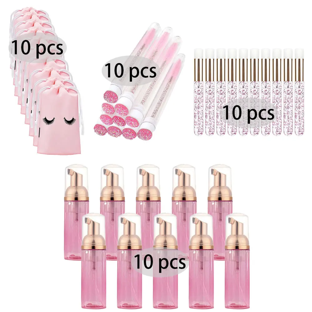 20/40PCS ชุด 60ML ขวดปั๊มขนตาแ - Eyelash Extension Foam Cleanser บทวิจารณ์และราคา