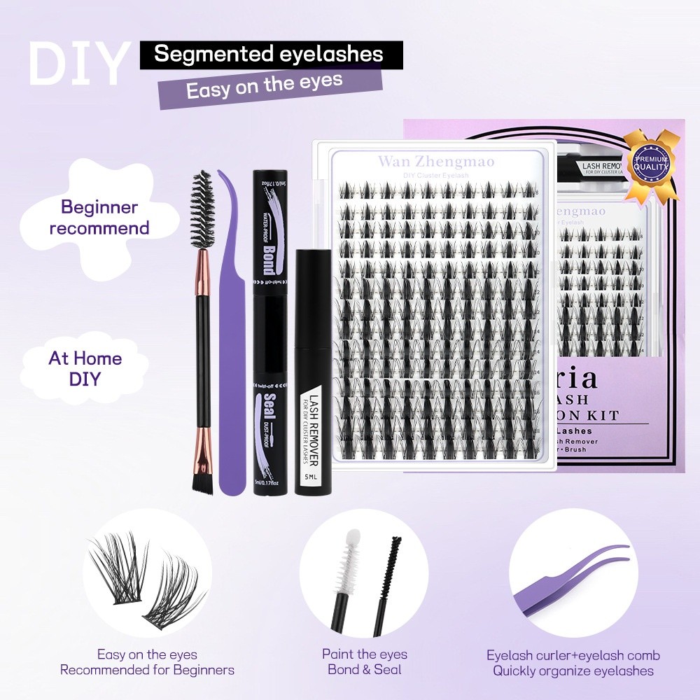 ขนตาปลอมแบบติดกาวและซีล ความยา - Eyelash Extension Wispy Look บทวิจารณ์และราคา