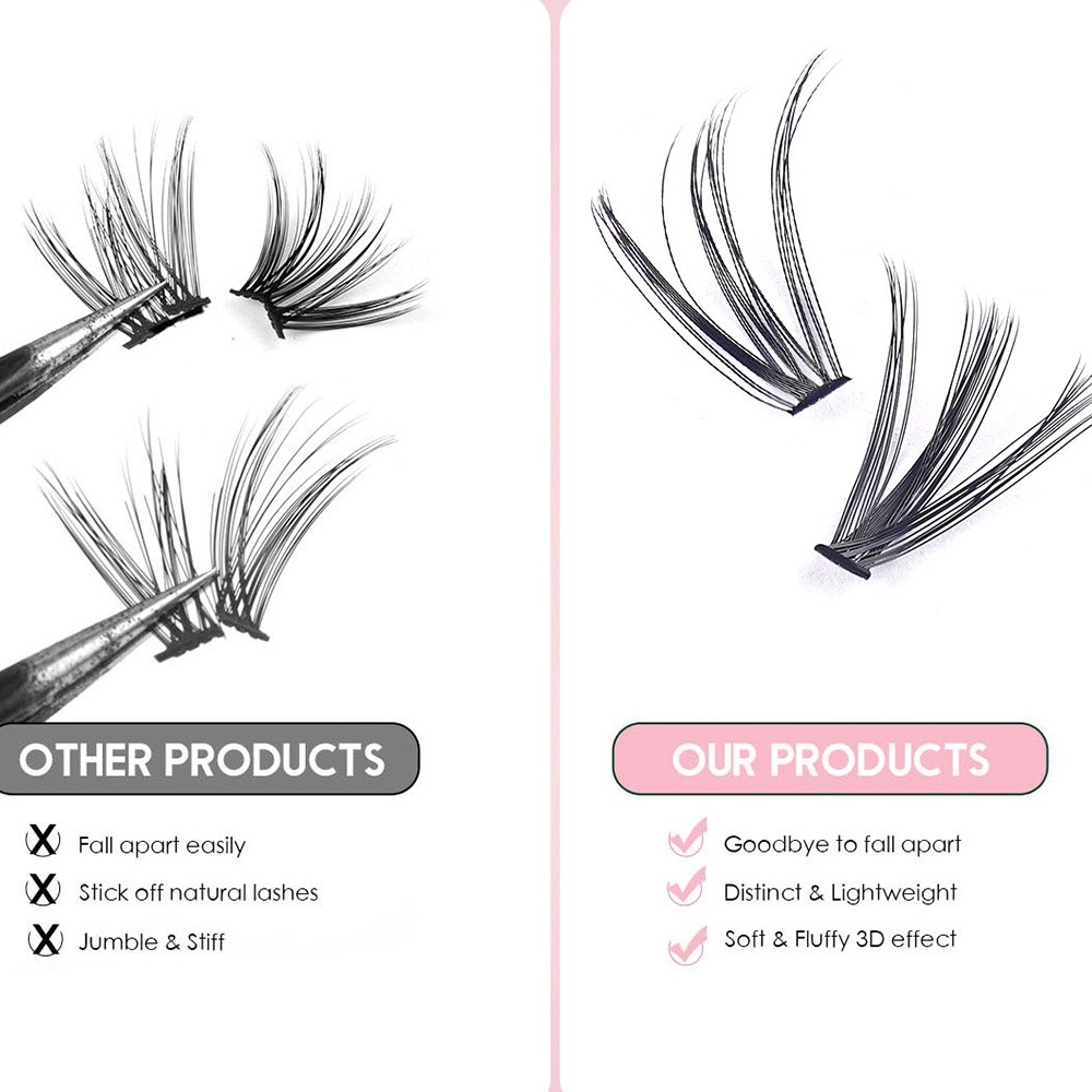 ขนตาปลอมแบบติดกาวและซีล ความยา - Eyelash Extension Wispy Look บทวิจารณ์และราคา