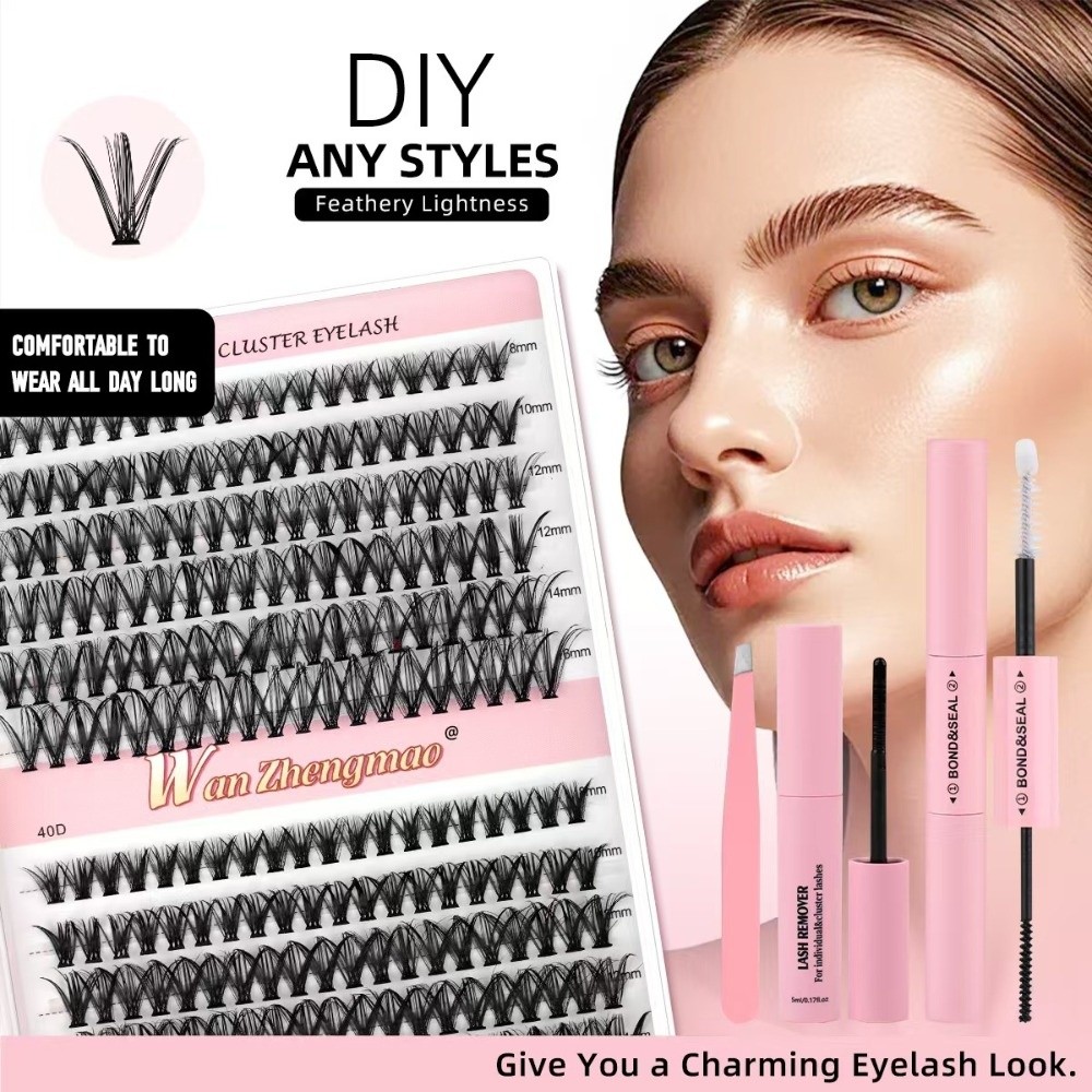 ขนตาปลอมแบบติดกาวและซีล ความยา - Eyelash Extension Wispy Look บทวิจารณ์และราคา