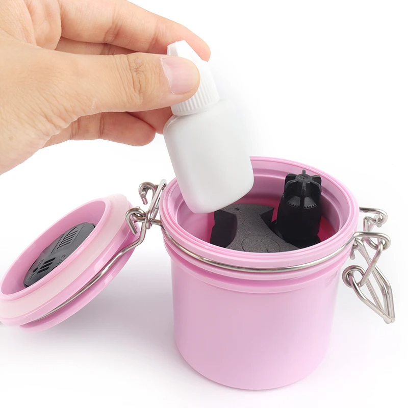 ถังเก็บกาวต่อขนตาพร้อมเครื่องว - Eyelash Extension Glasses บทวิจารณ์และราคา